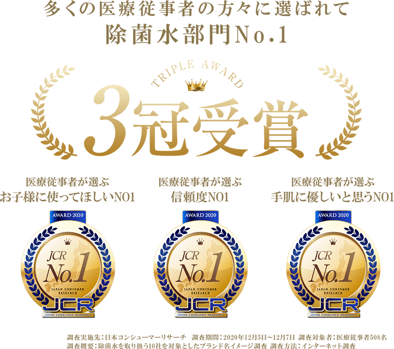 多くの医療事業者の方に選ばれて除菌水部門No.1